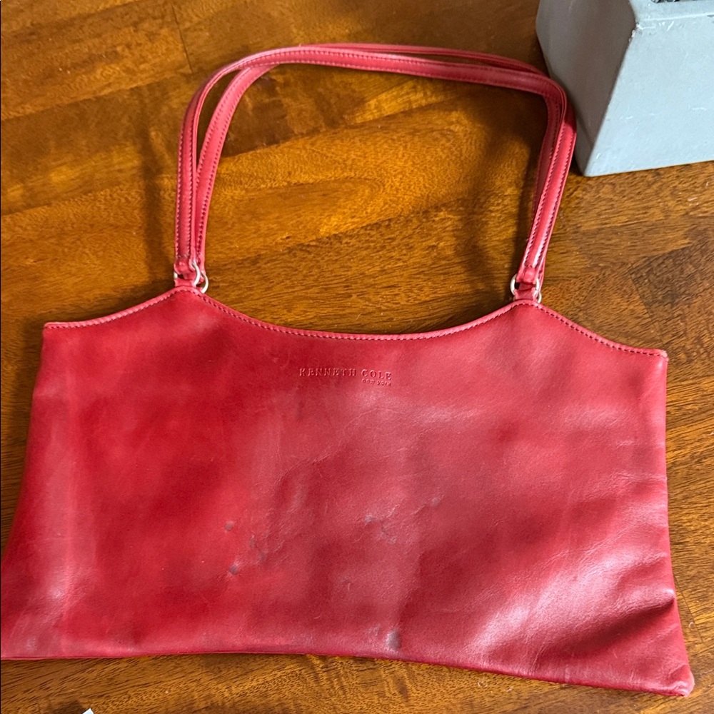 Kenneth Cole Red Leather Shoulder Bag